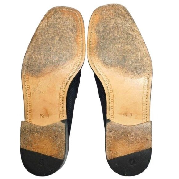 European PELLE Line Blue Suede Bit Loafers Mens 9.5M Designer Dress Shoes Spain - Picture 3 of 8